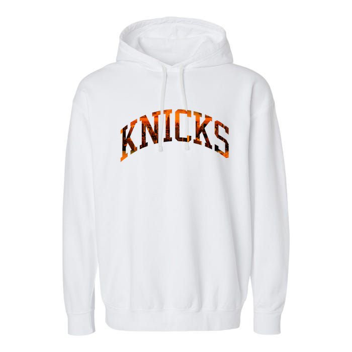 Knicks Name Vintage Retro Garment-Dyed Fleece Hoodie