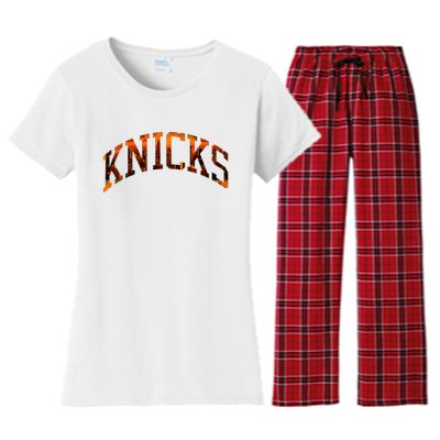 Knicks Name Vintage Retro Women's Flannel Pajama Set