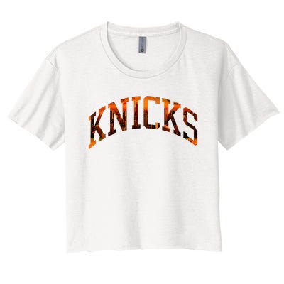 Knicks Name Vintage Retro Women's Crop Top Tee