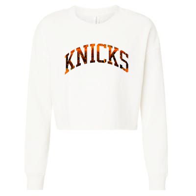 Knicks Name Vintage Retro Cropped Pullover Crew