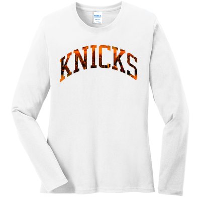 Knicks Name Vintage Retro Ladies Long Sleeve Shirt