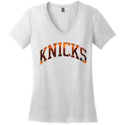 Knicks Name Vintage Retro Women's V-Neck T-Shirt