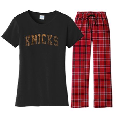 Knicks Name Vintage Retro Women's Flannel Pajama Set