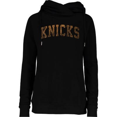 Knicks Name Vintage Retro Womens Funnel Neck Pullover Hood