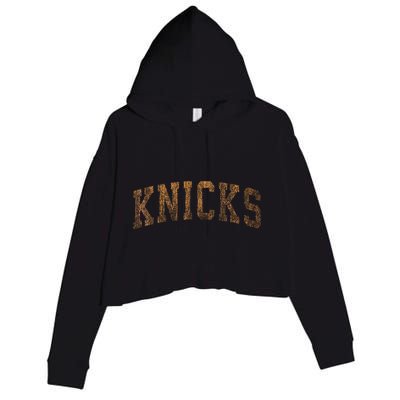 Knicks Name Vintage Retro Crop Fleece Hoodie