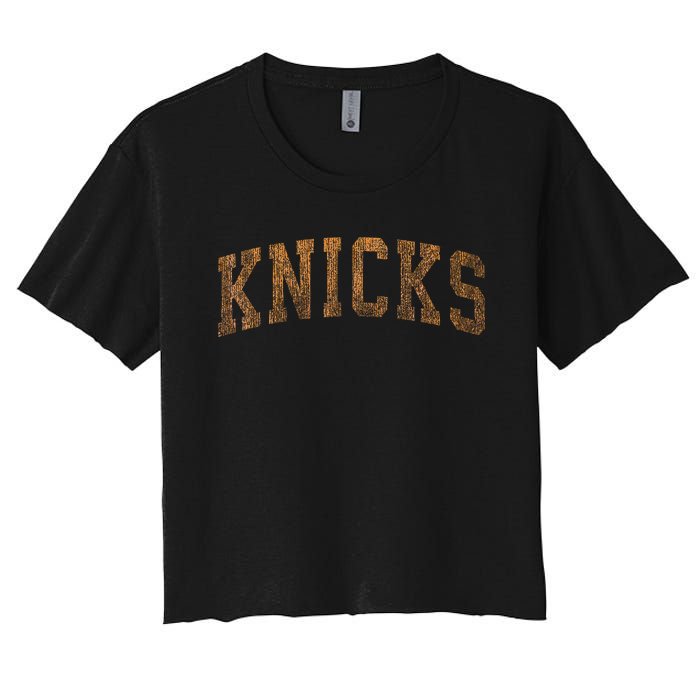 Knicks Name Vintage Retro Women's Crop Top Tee