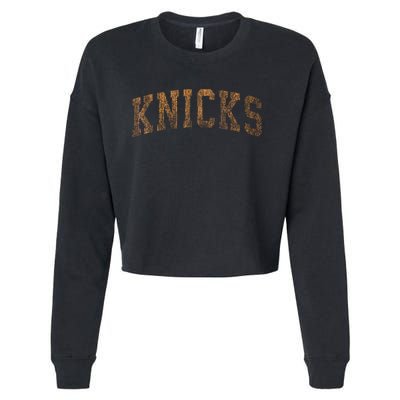 Knicks Name Vintage Retro Cropped Pullover Crew