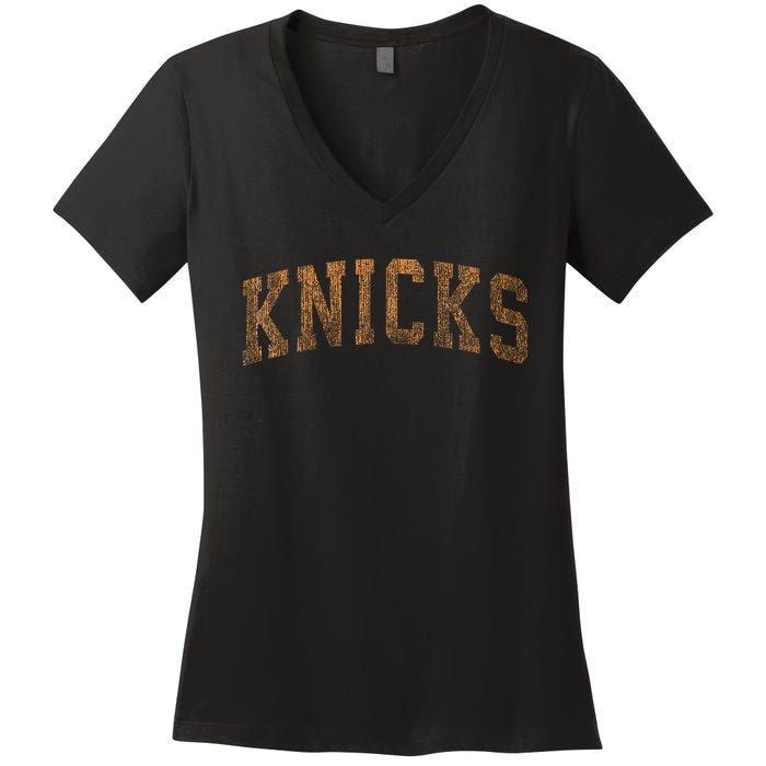 Knicks Name Vintage Retro Women's V-Neck T-Shirt