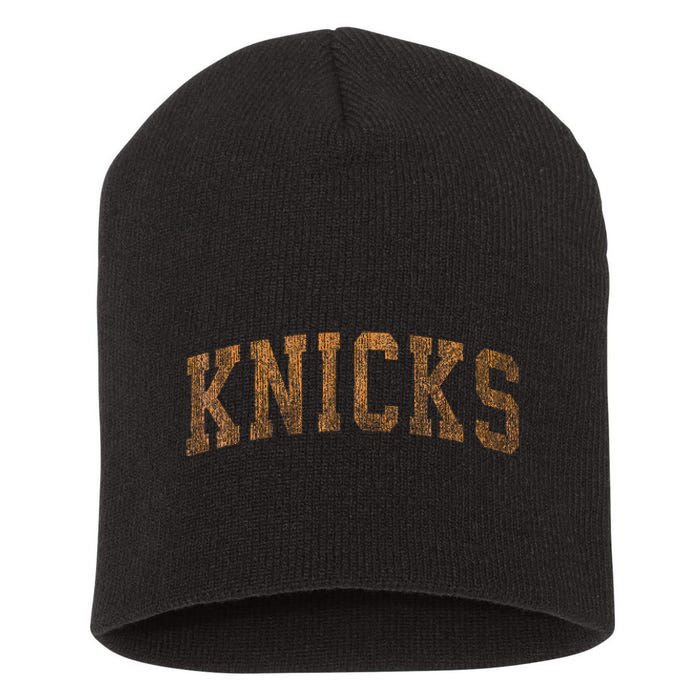 Knicks Name Vintage Retro Short Acrylic Beanie