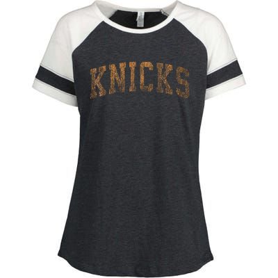 Knicks Name Vintage Retro Enza Ladies Jersey Colorblock Tee