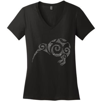 Kiwi New Zealand Slang For Maori Nz New Zealander Women's V-Neck T-Shirt