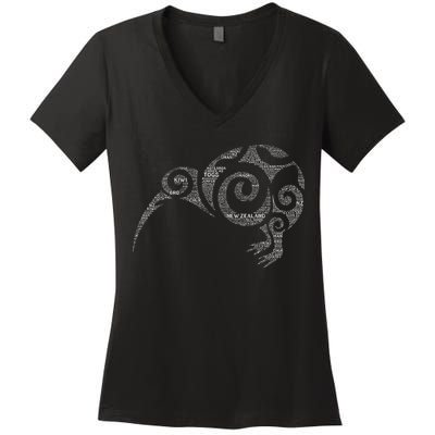 Kiwi New Zealand Slang For Maori Nz New Zealander Women's V-Neck T-Shirt