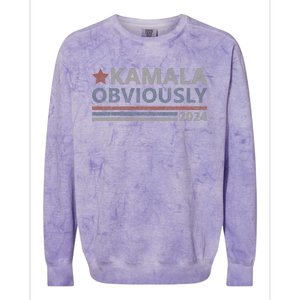 Kamala Obviously 2024 Presidential Election President Kamala Colorblast Crewneck Sweatshirt