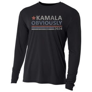 Kamala Obviously 2024 Presidential Election President Kamala Cooling Performance Long Sleeve Crew