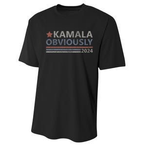 Kamala Obviously 2024 Presidential Election President Kamala Performance Sprint T-Shirt