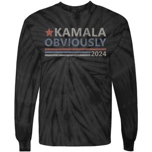 Kamala Obviously 2024 Presidential Election President Kamala Tie-Dye Long Sleeve Shirt