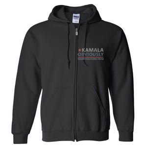 Kamala Obviously 2024 Presidential Election President Kamala Full Zip Hoodie