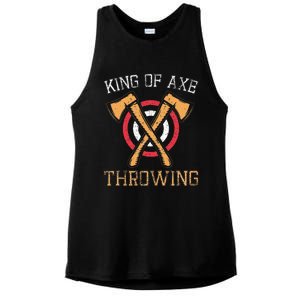 King Of Axe Throwing Hatchet Target Lumberjack Design Ladies PosiCharge Tri-Blend Wicking Tank