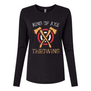 King Of Axe Throwing Hatchet Target Lumberjack Design Womens Cotton Relaxed Long Sleeve T-Shirt