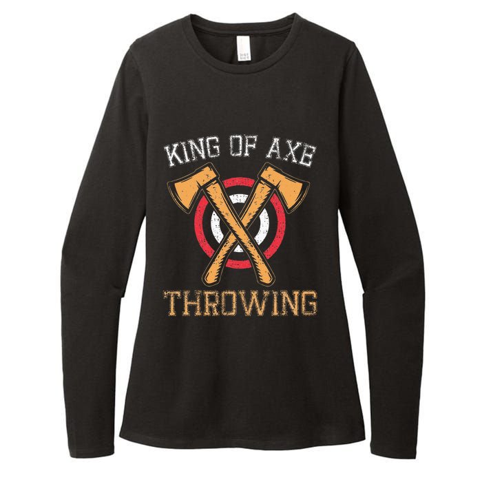 King Of Axe Throwing Hatchet Target Lumberjack Design Womens CVC Long Sleeve Shirt