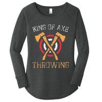 King Of Axe Throwing Hatchet Target Lumberjack Design Women's Perfect Tri Tunic Long Sleeve Shirt