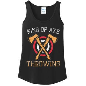 King Of Axe Throwing Hatchet Target Lumberjack Design Ladies Essential Tank