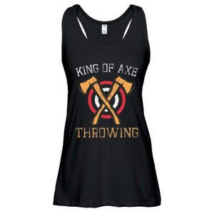 King Of Axe Throwing Hatchet Target Lumberjack Design Ladies Essential Flowy Tank