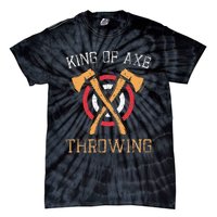 King Of Axe Throwing Hatchet Target Lumberjack Design Tie-Dye T-Shirt