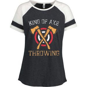 King Of Axe Throwing Hatchet Target Lumberjack Design Enza Ladies Jersey Colorblock Tee