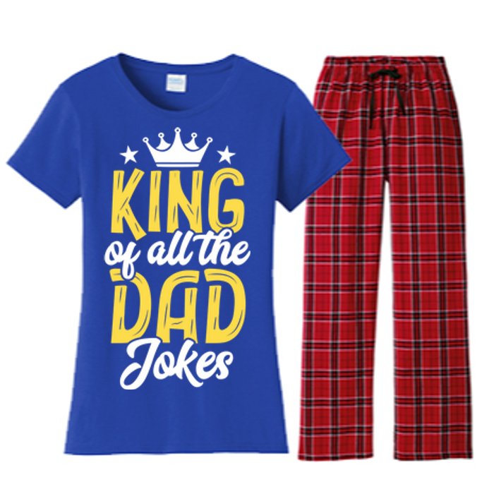 King Of All The Dad Jokes Fathers Day Papa Humor Gift Women's Flannel Pajama Set