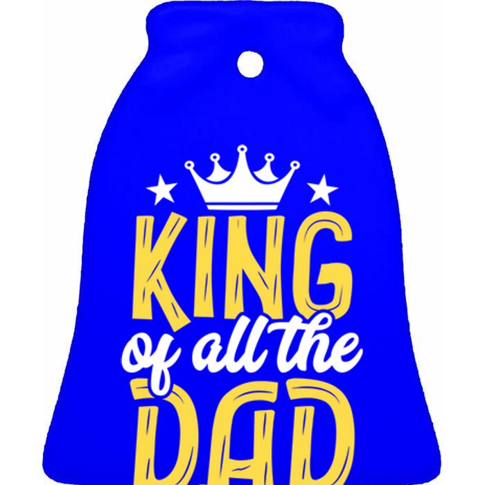 King Of All The Dad Jokes Fathers Day Papa Humor Gift Ceramic Bell Ornament