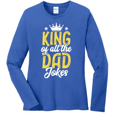 King Of All The Dad Jokes Fathers Day Papa Humor Gift Ladies Long Sleeve Shirt