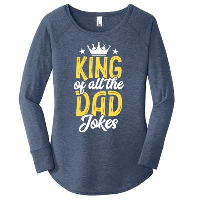 King Of All The Dad Jokes Fathers Day Papa Humor Gift Women's Perfect Tri Tunic Long Sleeve Shirt