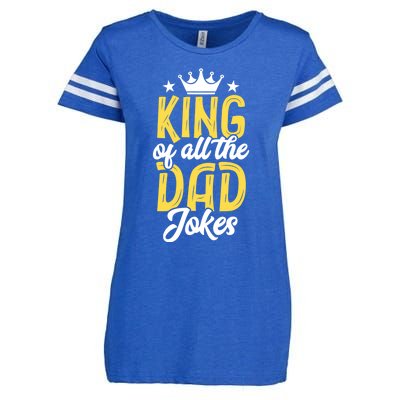 King Of All The Dad Jokes Fathers Day Papa Humor Gift Enza Ladies Jersey Football T-Shirt