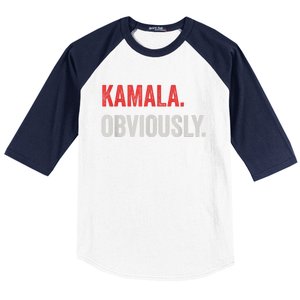 Kamala. Obviously. A Vote For 2024 President Kamala Harris Baseball Sleeve Shirt