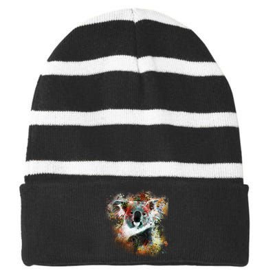 Koala Colorful Striped Beanie with Solid Band