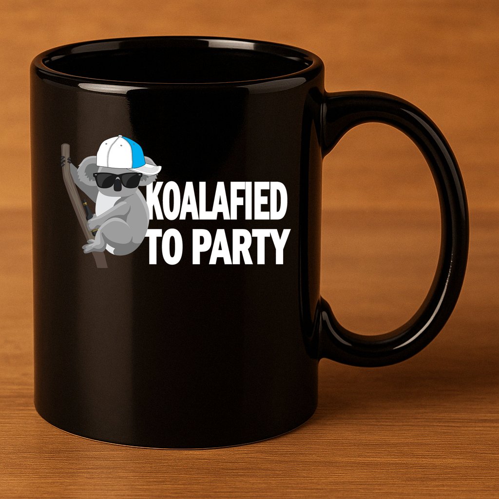 Koalafied To Party 11oz C Handle Ceramic Mug