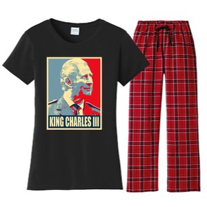 King Of Britain Charles III Women's Flannel Pajama Set