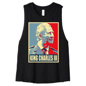 King Of Britain Charles III Women's Racerback Cropped Tank