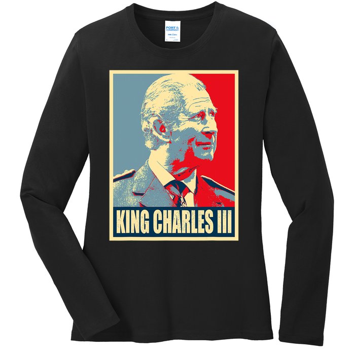 King Of Britain Charles III Ladies Long Sleeve Shirt