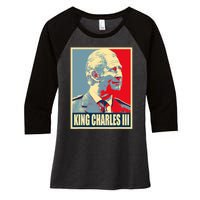 King Of Britain Charles III Women's Tri-Blend 3/4-Sleeve Raglan Shirt