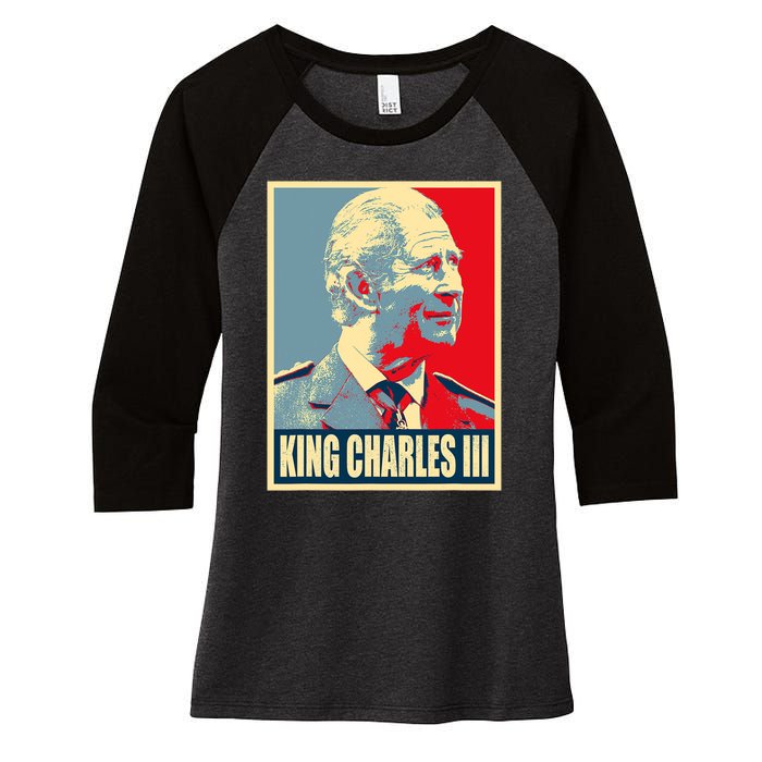 King Of Britain Charles III Women's Tri-Blend 3/4-Sleeve Raglan Shirt