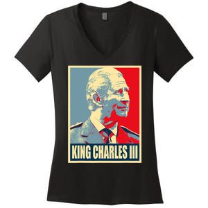 King Of Britain Charles III Women's V-Neck T-Shirt