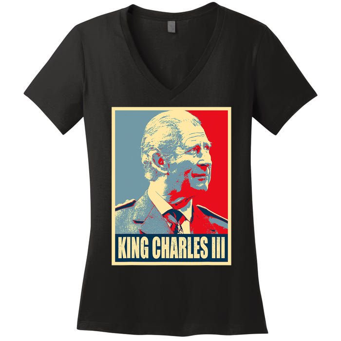 King Of Britain Charles III Women's V-Neck T-Shirt