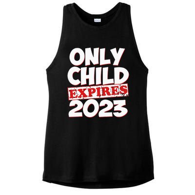 Kids Only Child Expires Big Bro Sis Ladies PosiCharge Tri-Blend Wicking Tank