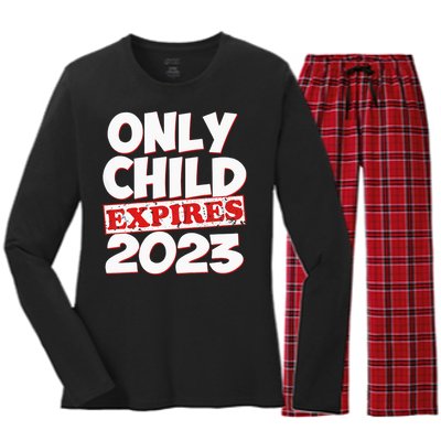 Kids Only Child Expires Big Bro Sis Women's Long Sleeve Flannel Pajama Set 