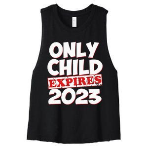 Kids Only Child Expires Big Bro Sis Women's Racerback Cropped Tank