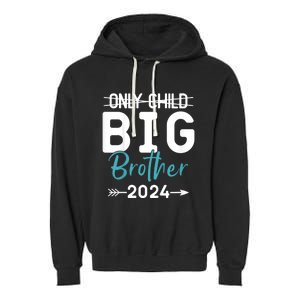 Kids Only Child Big Brother 2024 Promoted To Big Brother 2024 Garment-Dyed Fleece Hoodie