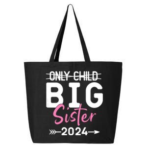 Kids Only Child Big Sister 2024 Promoted To Big Sister 2024 25L Jumbo Tote