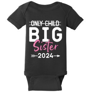 Kids Only Child Big Sister 2024 Promoted To Big Sister 2024 Baby Bodysuit